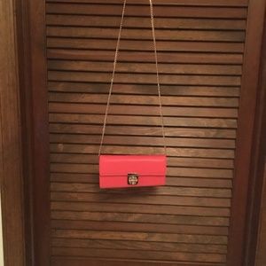 Charming Charlie Coral Colored Shoulder Clutch